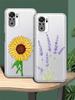 Sunflower Flower Lavender Purple Phone Case For Xiaomi Redmi Note 12 5G 9S 9 8 10 11 Pro Plus 4G 9T 8T 10C 9C 9A 7 Clear Cover