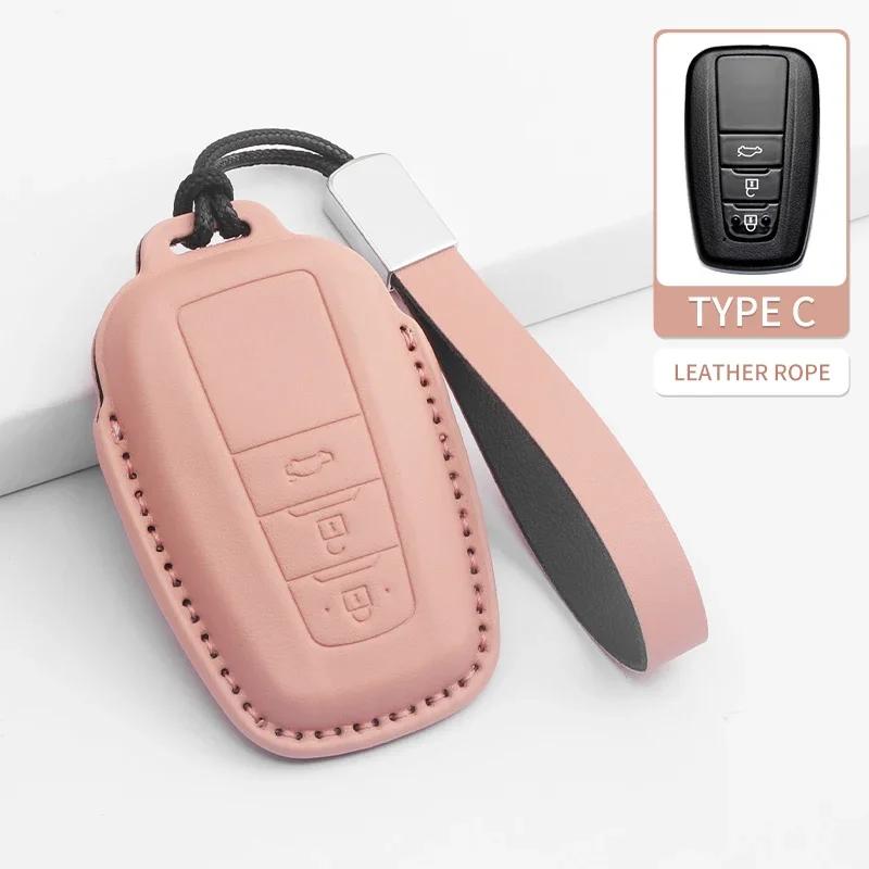 2/3 Tasten Auto Schlüsselhülle Schale Fob für Toyota Prius Camry Corolla CHR C-HR RAV4 Land Cruiser Fernbedienung Schlüsselanhänger PU Zubehör