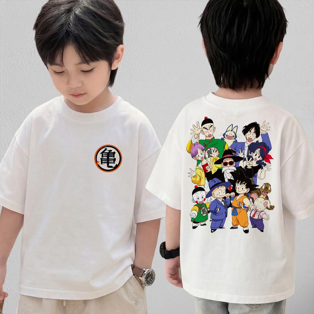 Anime Dragon Ball Cosplay TShirt Cotton Short Sleeve Tops Casual Loose Retro TShirt Men Women Kids Family Matching Outfits