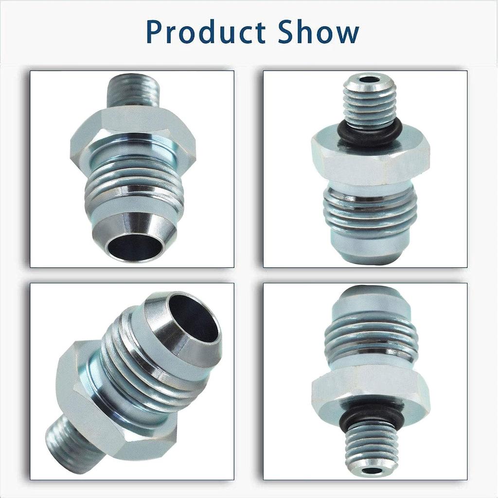 WFLNHB 6An x 5/16-24 O Ring Thread Fitting spittier/oil Return Port Adapter Fittings Replacement for Ford Mopar Hydraulic Booster