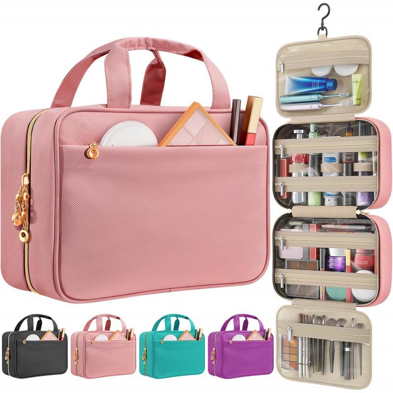 Ladies' Travel Toiletry Bag Hanging Multifunctional Storage Makeup Storage Bag With Transparent Pocket And Compartment Makeup Bag