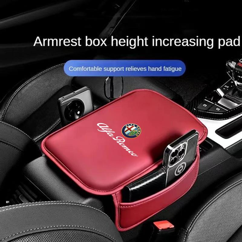Leather Car Armrest Box Pad Auto Armrest Mat For Alfa Romeo 4C 159 166 Spider Giulia 156 Mito 147 8C GT High Quality AccessorieZQ5