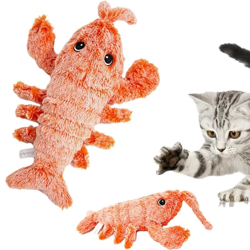 Interactive Floppy Lobster Dog Chew Toy with Squeaker Puppy Teething Toys for Small Medium Large Dogs Chewing Mental