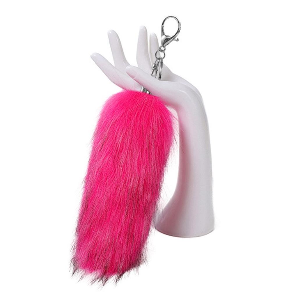 Elegant Keyrings Charm with Foxes Tail Pendant Fashionable Keychain Decoration Cute Toy for Car or Bag Decoration