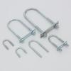 1Pcs Durable Galvanized Q235 Carbon Steel M8 Round Tube Clamp With Baffle Screws Pipe U-clamp Right Angle U-bolt for Round Tube