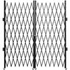 Double Folding Security Gate, 6-1/2' H X 12' W Folding Door Gate, Steel Accordion Security Gate, Flexible Expanding Security Gate, 360° Rolling