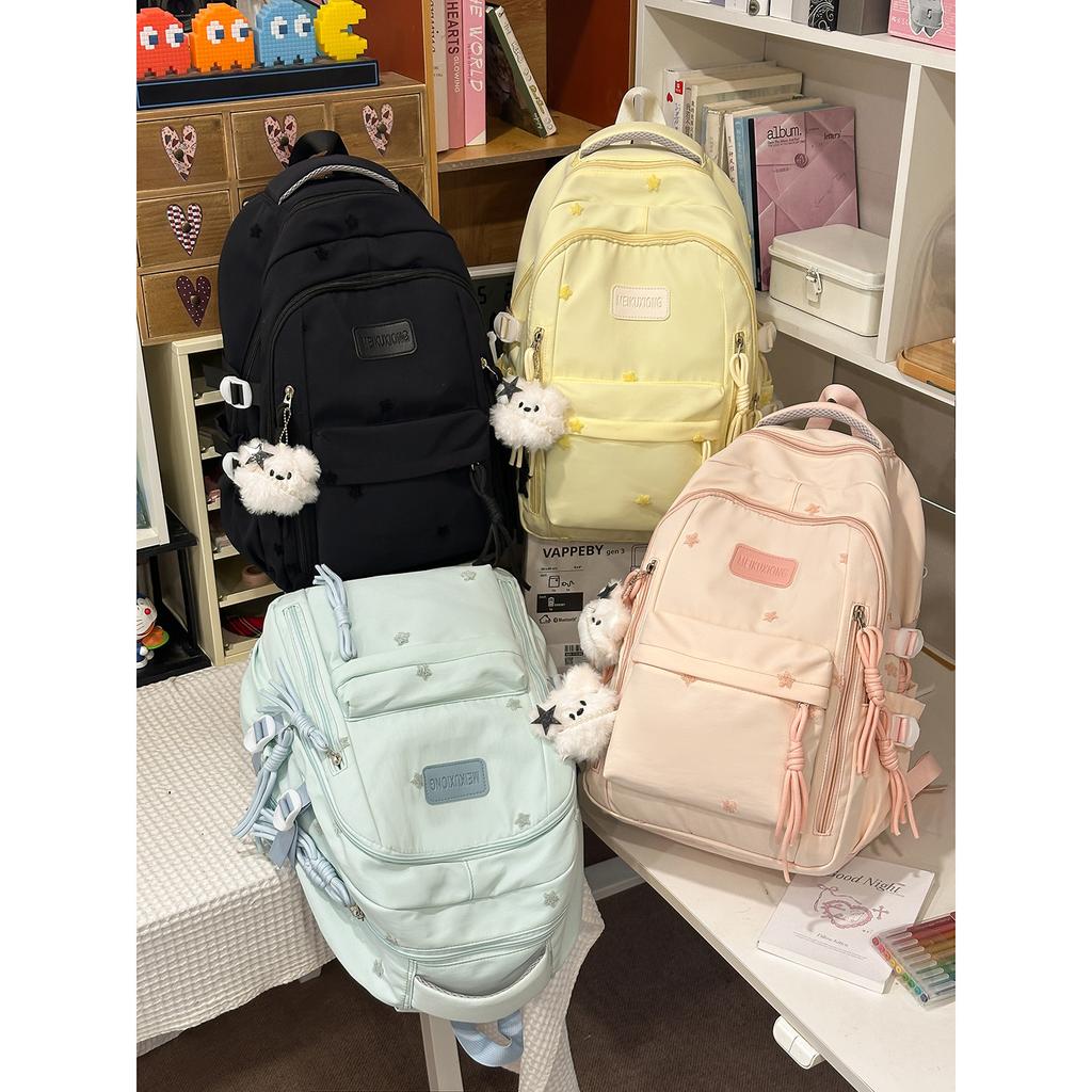 Schoolbag Fashion College Wind ins Large Capacity Star Female Backpack Junior High School Student School Bag Female Travel Backpack