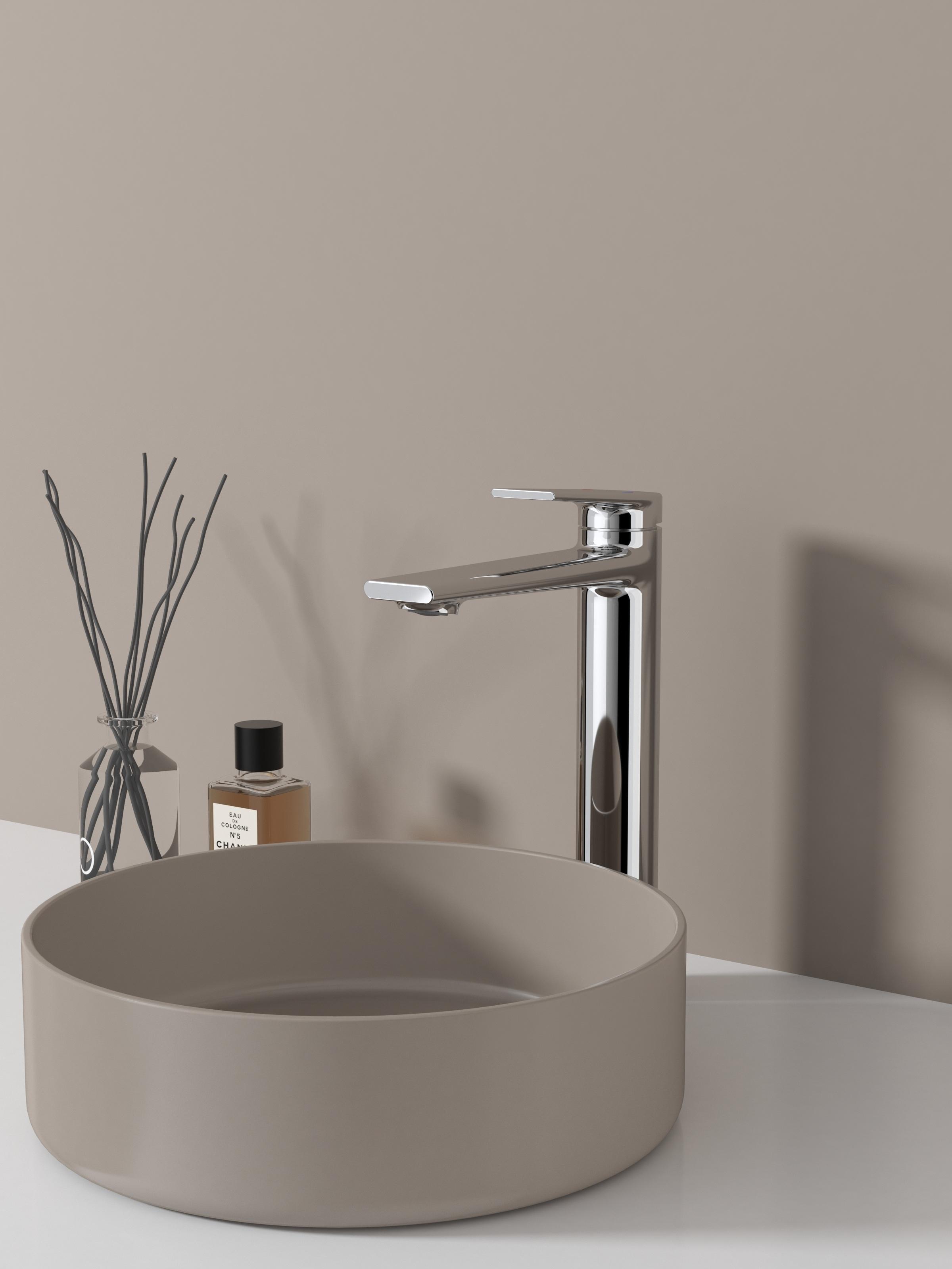 Hot and Cold Faucets, Washbasins, Bathroom Basins, Washbasins, Flat Plates, Single Hole Household Faucets (Black,Brass) чёрный