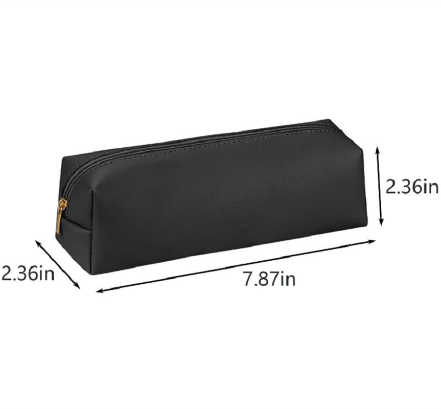 Pu Leather Large Capacity Pencil Bag Korean Stationery Holder Pen Case Storage Box Zipper Pencil Pouch Student School Supplies