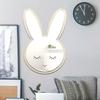 Cute Rabbit Pattern Acrylic Decor Mirror Wooden Frame Self Adhesive Easy InstallWallMirrorforNursery Living Room Home Decoration