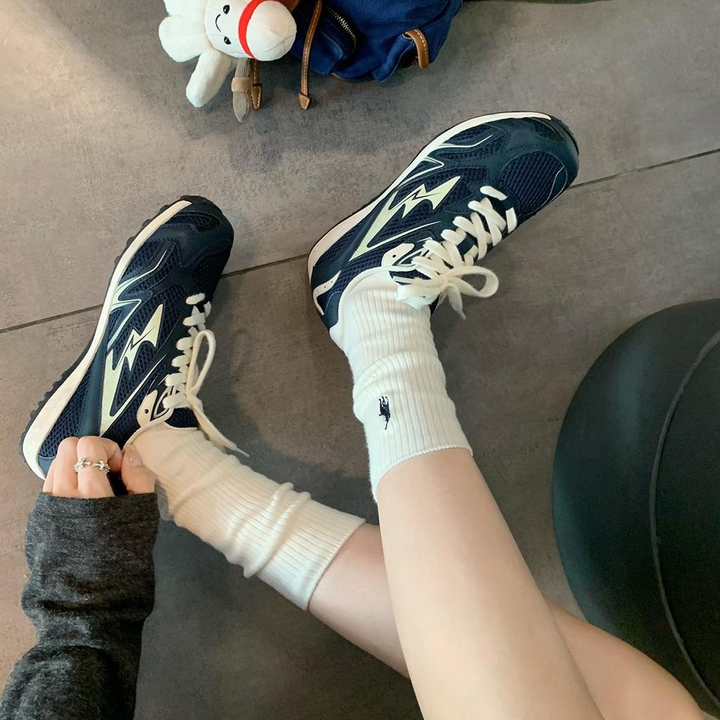 Grape mother studiolee retro podwyższające siateczkowe łączenie lekkie sznurowane sportowe wszechstronne buty casual damskie jesienno-zimowe