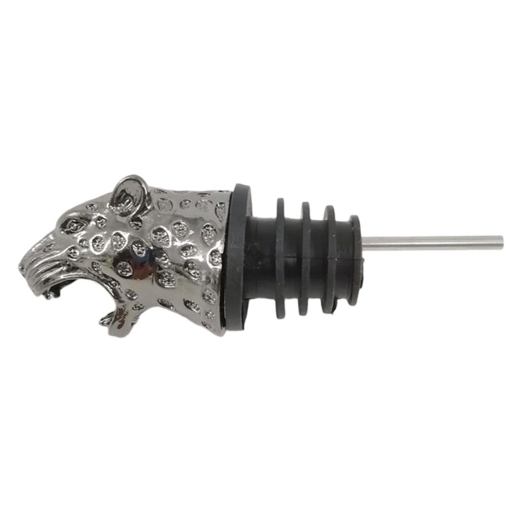 Eleganter Zinklegierung Leopardenkopf Weinausgießer Stopper Flaschenverschluss Metallische Textur für Wein- und Heimdekor-Enthusiasten