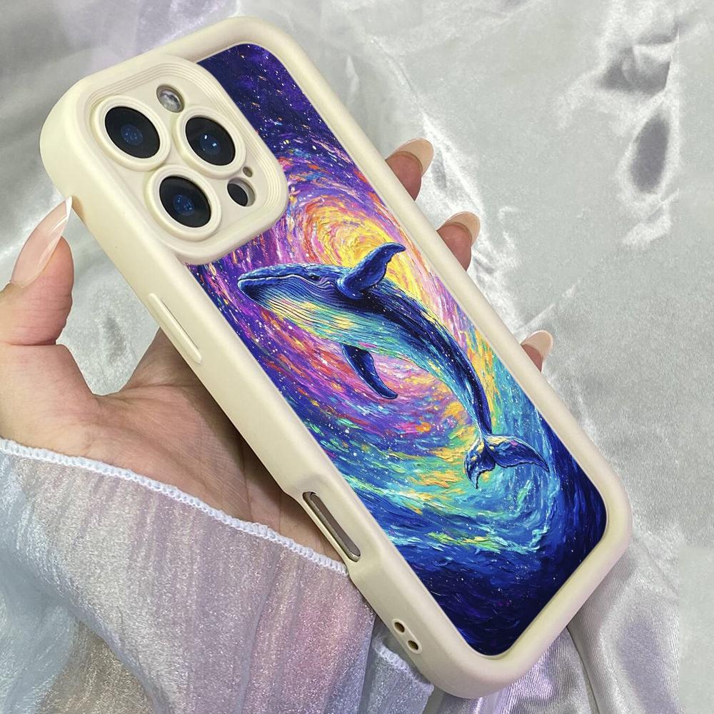 JT527 The Blue Whale Rises for iPhone 17 16 15 14 13 12 Pro Max Samsung S26 S25 Ultra A17 A07 A56 A16 A15 A06 A35 Xiaomi 15T Redmi 15c 14C Soft Case
