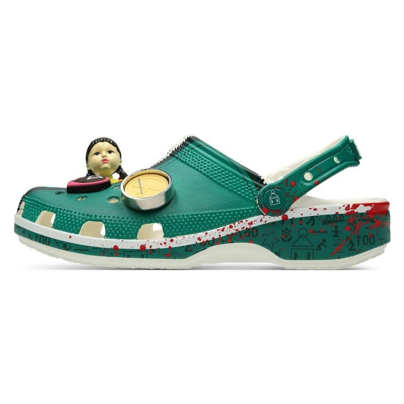 Crocs x Squid Game Classic Clog Unisex Green Fashion Comfortable Breathable Outdoor Clogs 210224-90H 38-39
