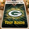 Flannel BlanketGreen Bay Packers Custom Name Text Personalized Soft Warm Throw Blanket Home Decor Gift