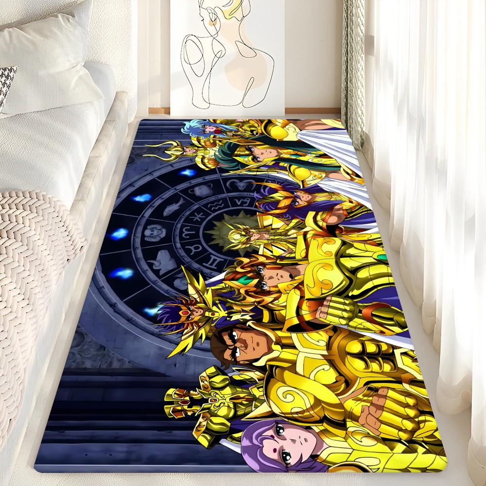 Knights of the Zodiac Cartoon Floor Mat Bathroom Mat Kids Bedroom Decoration Balcony Anti-Slip Doormat Living Room Welcome Rug