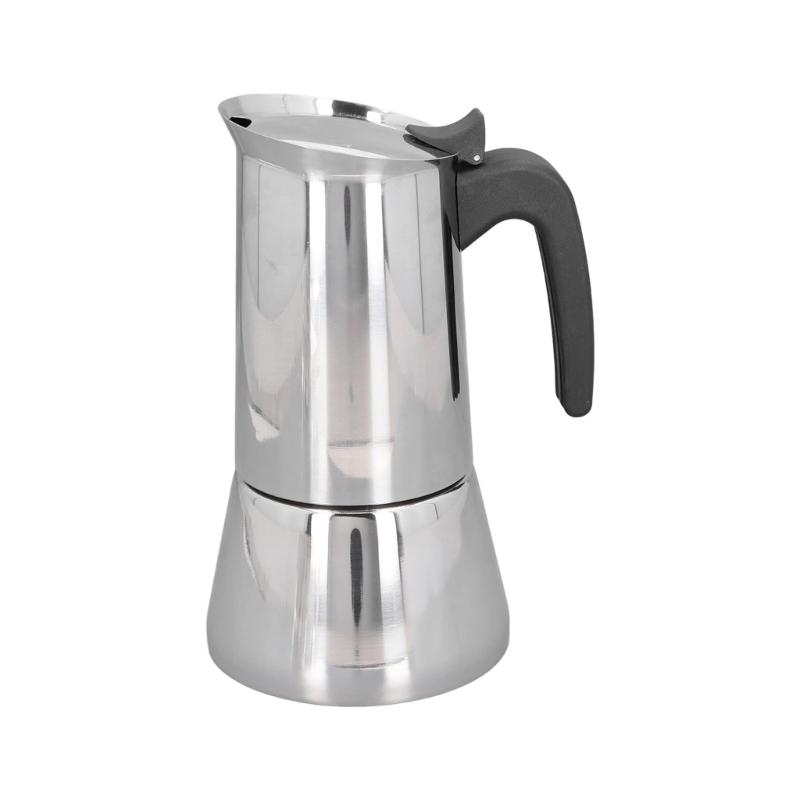 Compact Stovetop Coffee Maker 2/4 Cups with Ergonomic Designs for Gas Electric Induction Cooktops Portable and Durable