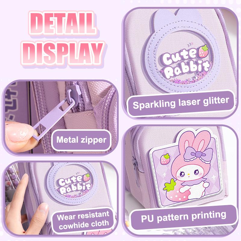 Simple  Pencil Bags Large Capacity Pencil Case Student Stationery Organizer Schoolbag Shape Zipper Pencil Pouch Gifts