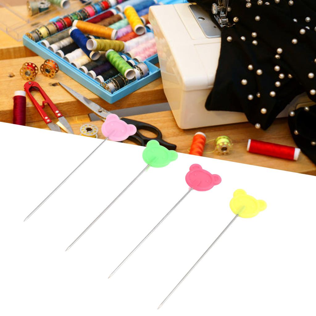 4 Boxes Flat Head Straight Pin Plastic and Stainless Steel Multifunctional Sewing Pin
