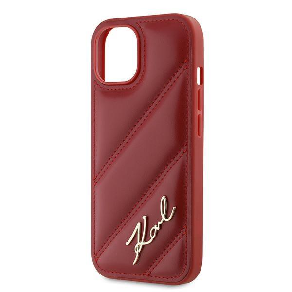 Karl Lagerfeld Klhcp15Spqdsmgr Iphone 15 / 14 / 13 6.1 Czerwony/Red Hardcase Diagonal Quilted Script