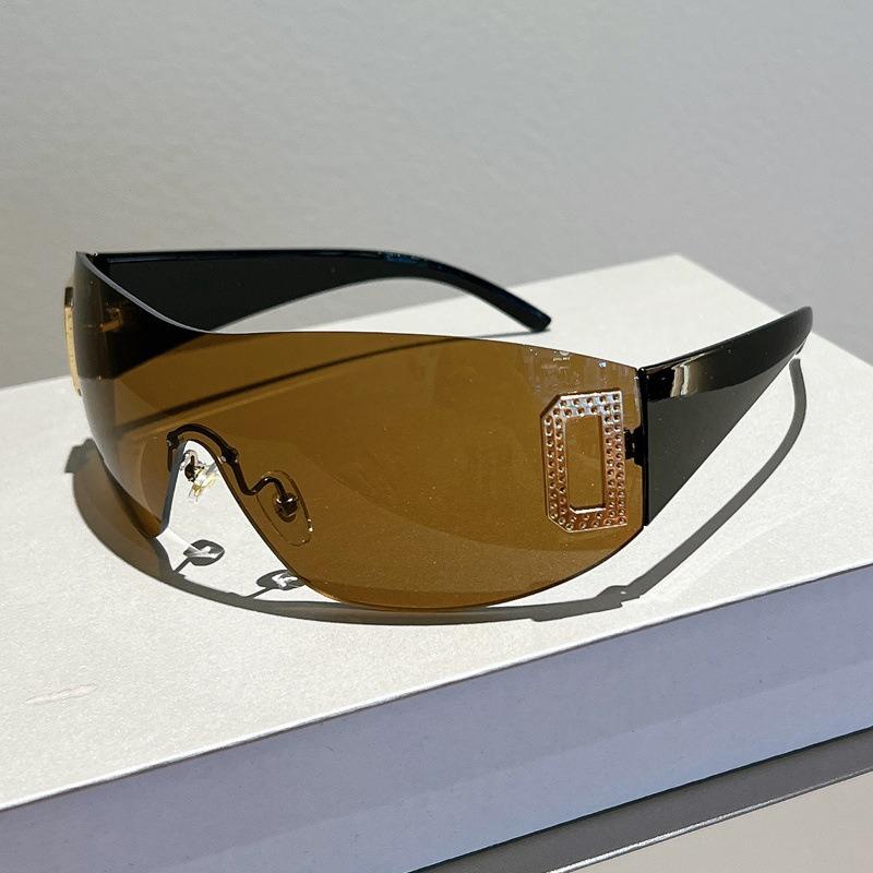 Future One Piece Y2K Rimless Sunglasses Women Retro Sun Glasses Mirror Punk Eyewear Vintage Steampunk Party Eyeglasses