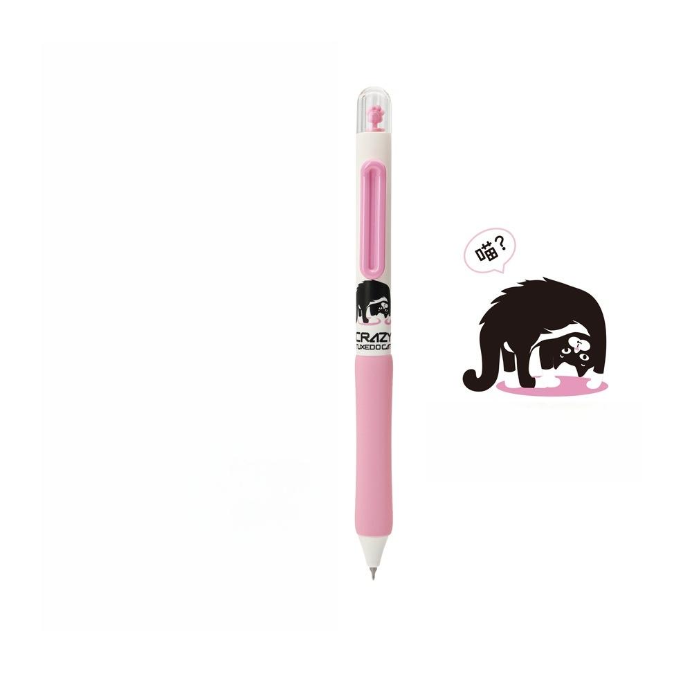 1/4pcs Crazy Tuxedo Cat Gel Ink Pen Cat Paw Rotating Capsule 0.5mm Ballpoint Black Color Quick Dry Smooth Writing