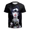 Summer Halloween skull digital printed shirt, men's and women's plus size crew neck short sleeves