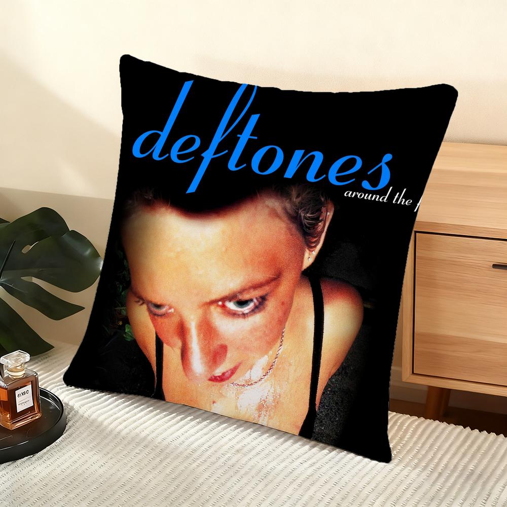 Cushion Cover Silky Short Plush Home Sofa Cushion Cover - Invisible Zipper Home Decoration Cool D-Deftones Band