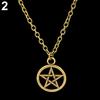 Women Men Round Hollow Star Pentagram Pendant Necklace Xmas Gift Cool