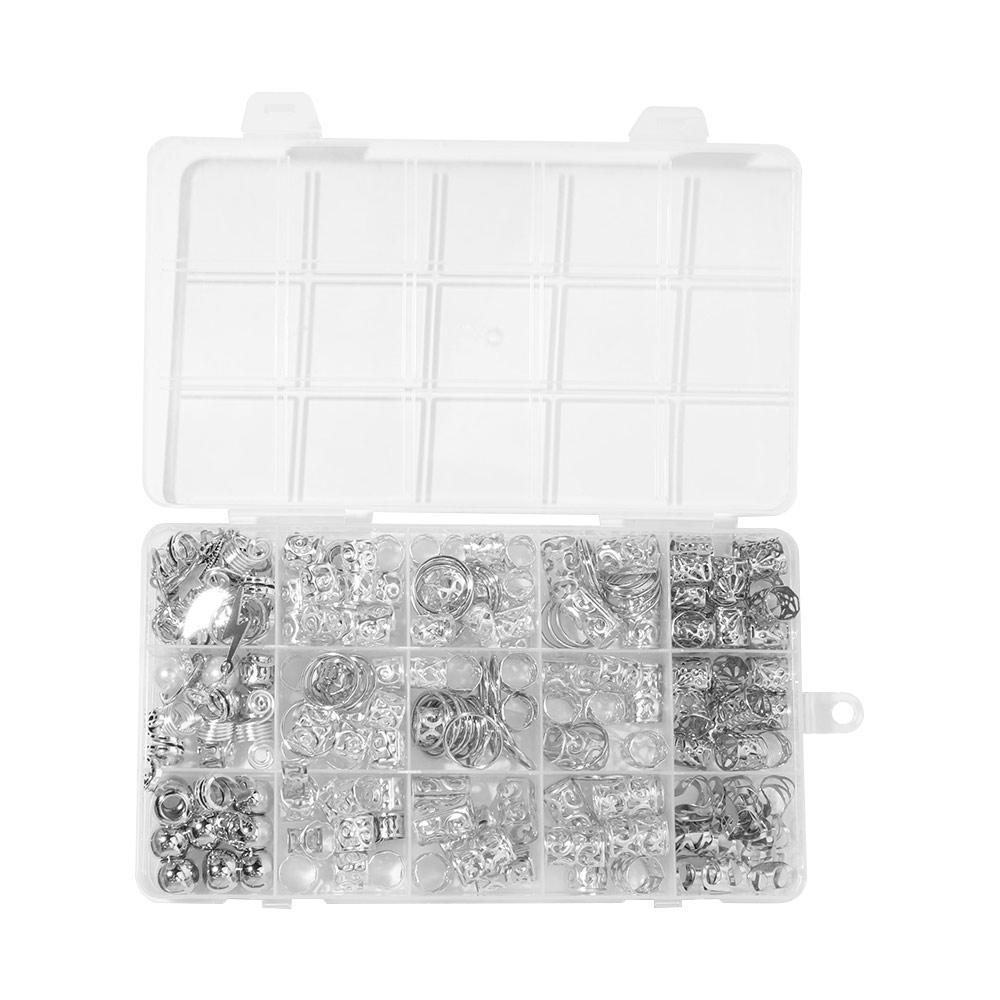 217Pcs Hair Braiding Dreadlocks Beads Dread Locks Hair Braid Tubes Hollow Out Hair Ring Women