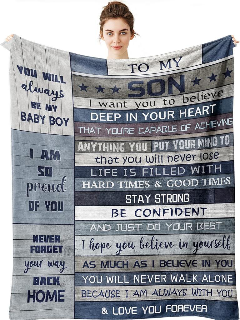 Yamco Son Gift Blanket  Birthday Gifts for Son Throw Blankets x   Sons Presents from Mom Dad  Sons Fathers Day Christmas Wedding