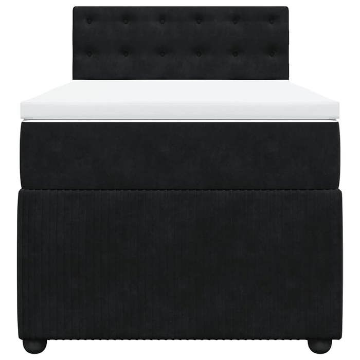 Exclusive House - Bed Slat Base with Mattress Black 100x200 Cm Velvet