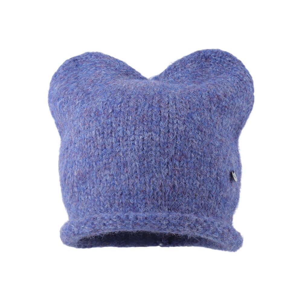 Niedliche Katzenohren Strickmütze für Damen Wollmischung Herbst und Winter Warm Vielseitiger Ohrenschutz Wollmütze Zeigt Gesicht