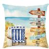 Summer Beach Aquarium Pillow Pattern Linen Material Summer Living Room Sofa Decorative Pillow Cover