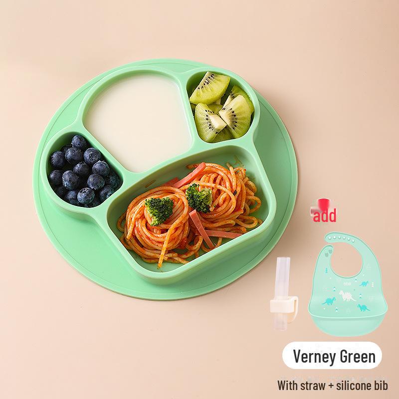 Silicone Suction Cup Divided Baby Plate & Bowl Set for Toddlers