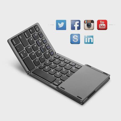 Tri-Fold Ultra-Thin Portable Bluetooth Keyboard with Touchpad