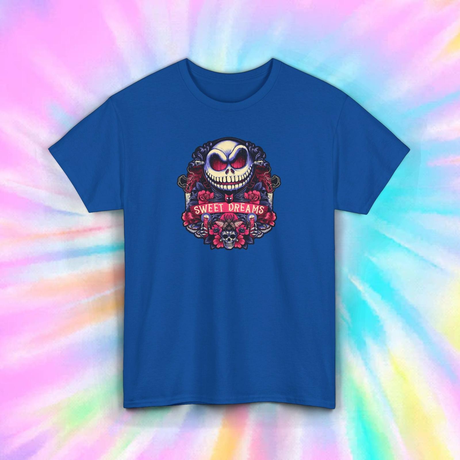 Sweet Dreams Horror Shirt | Creepy Smiling Face Graphic Tee | Halloween Gift S разноцветный