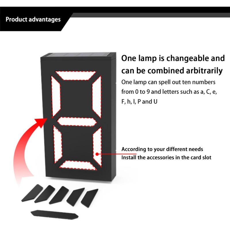 Semn Led Solar Numar Casa Montat Perete Numere Adresa Digitala Rgb Placi Lampa De Perete Pentru Vila