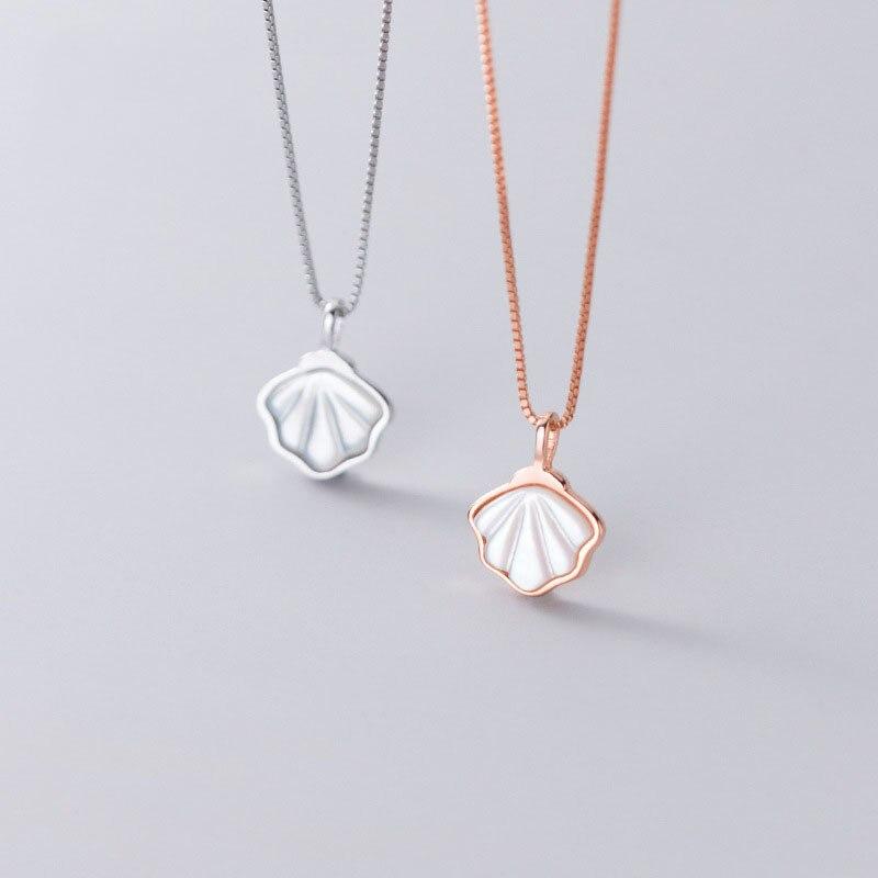 925 Sterling Silver Sweet Shell Clavicle Chain Necklace for Women Pendant Necklace Jewelry Gifts