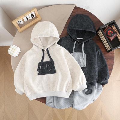 New Spring/Autumn Kids' Loose Hooded Sweatshirt Set - Korean Style for Boys