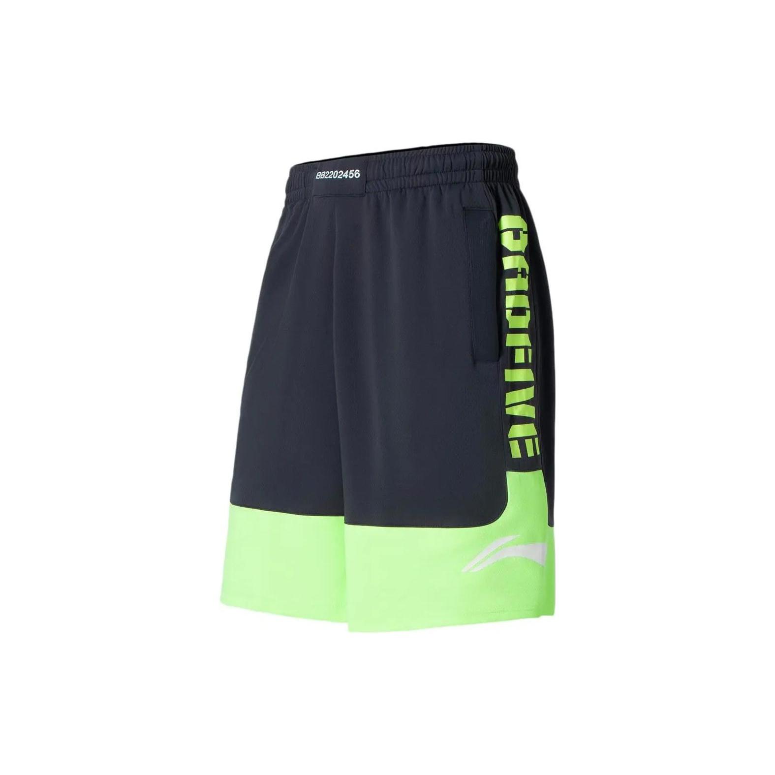 Li-Ning BadFive Logo Basketball Shorts  Blue Neon Green  Men s AAPS031-3 M