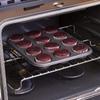 6 Or12 Cups Nonstick Muffin and Cupcake Pan, Brownie Cake Pan, Carbon Steel Bakeware for Oven Baking Gray