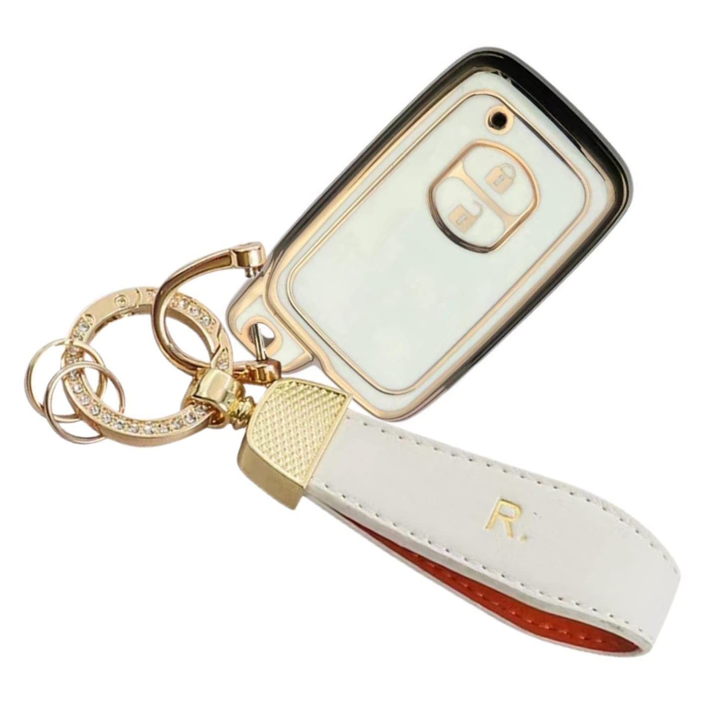 

Чехол для ключа, совместимый с Toyota Prius Aqua Vitz Corolla 86 IQ Mark X Crown SAI Wish Prius (белый)