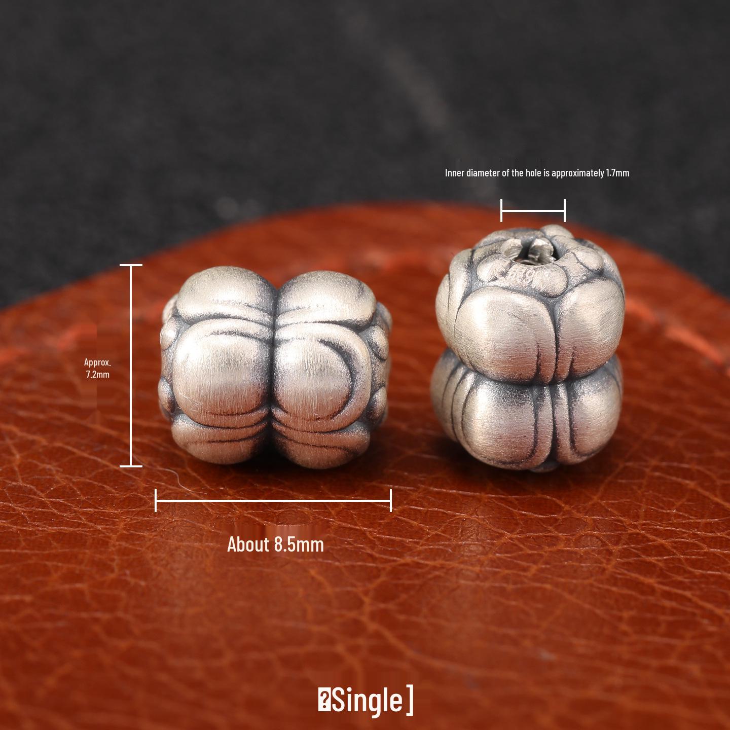 

Sterling Silver S999 Double Lotus Flower Beads for DIY Red String Bracelet, 3D Pure Silver Jewelry Accessories.