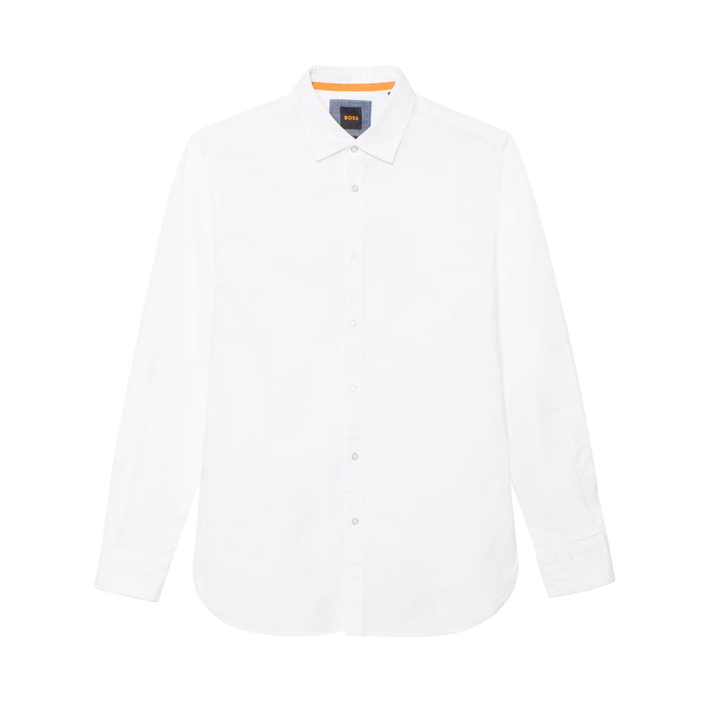 HUGO BOSS Shirts Men's White Lapel Moderate Shirt 50467251-100
