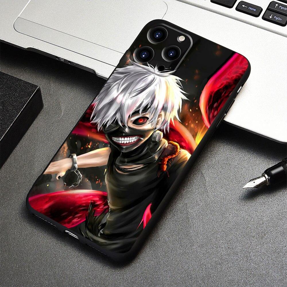 Black Case For iPhone XS 13 Pro Max 8 Plus 11 7 XR 12 14 X Mini 5 6 6S 5S SE2 SE2022 Anime Manga Tokyo Ghouls