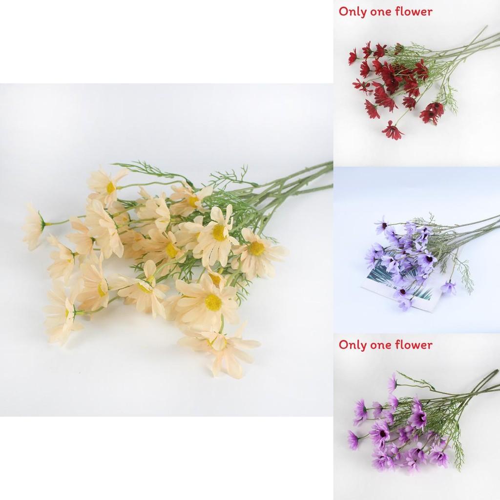 Plastic Flower Arrangements 5 Head Faux Symphyotrichum Novi Belgii For Wedding And Party Decoration