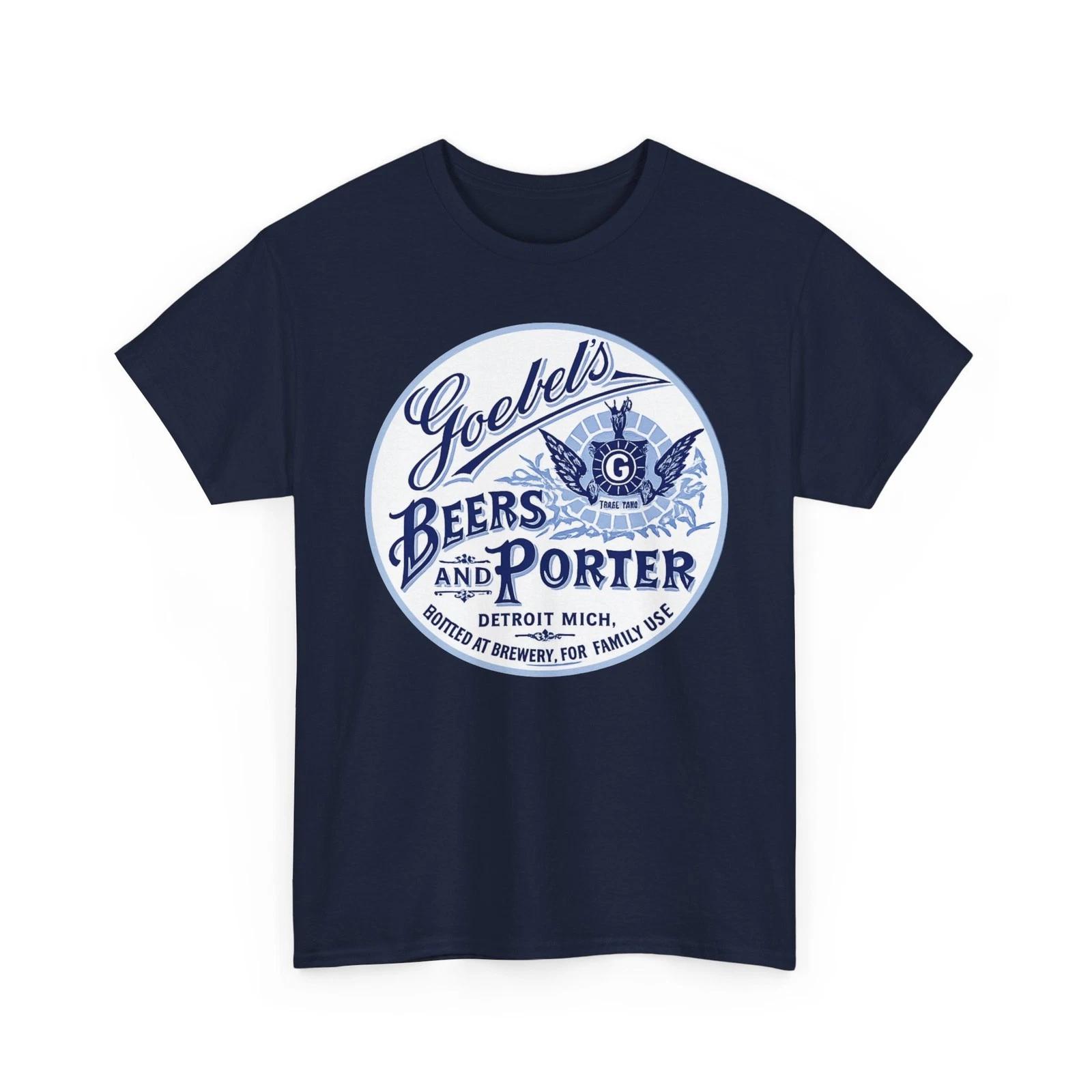 Goebel s Beers & Porters Goebel Brewing Detroit MI Retro Beer Breweriana T-Sirt L