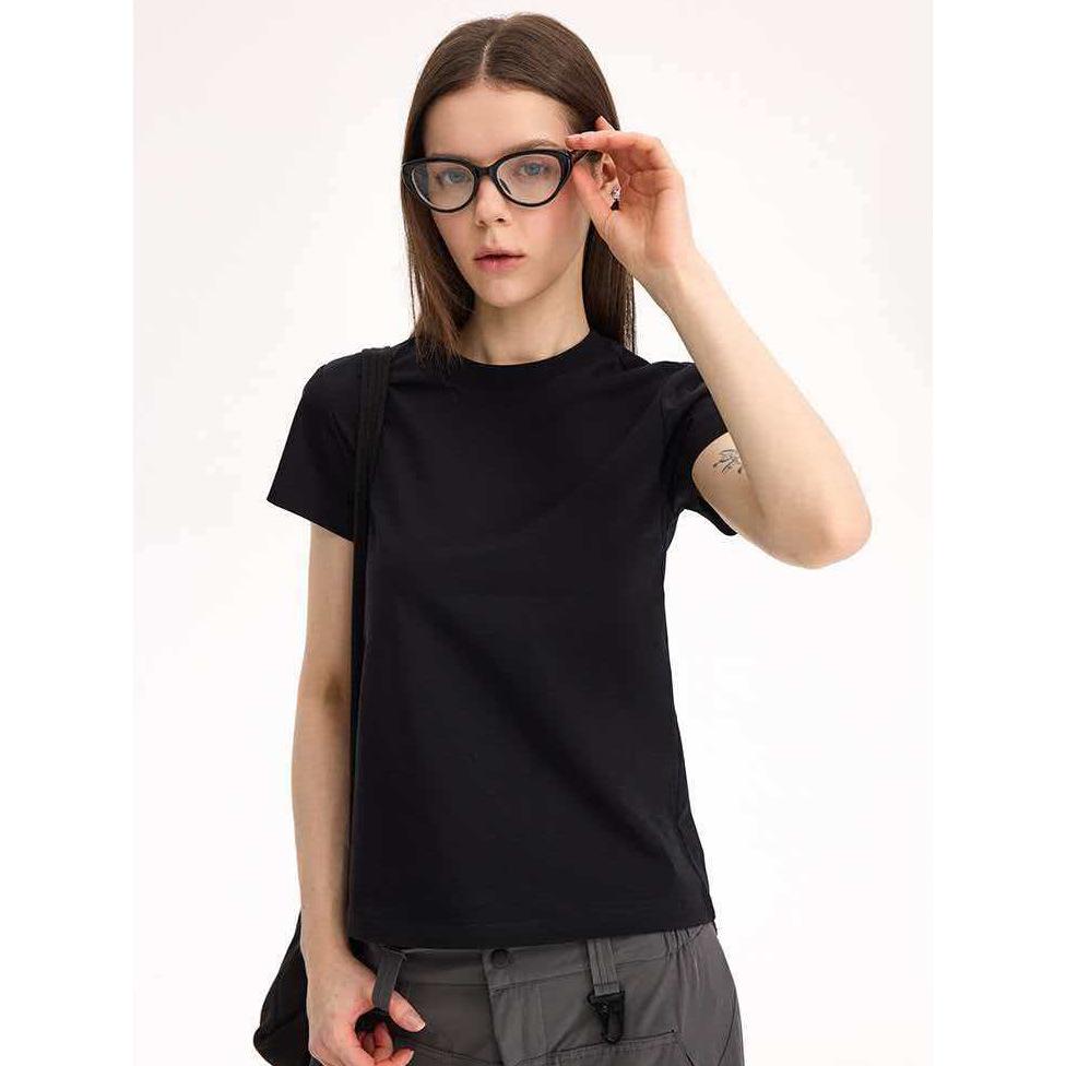 Korean Pink Slim-fit Short-sleeved T-shirt Women's Summer New Front Shoulder Crew Neck Thin Chic Bottoming Shirt
