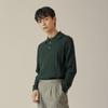 MANNERGRAM Classic Cable Long Sleeve Collared Knit Green